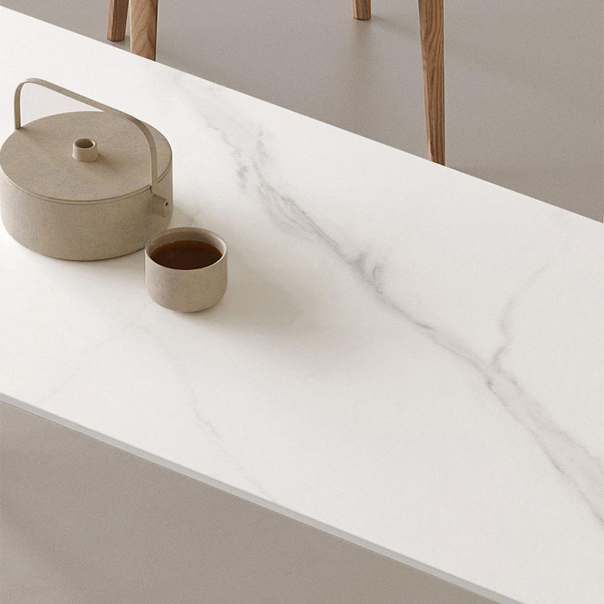 Modern Style Rectangle Table Set 1/3/4 Pieces Dining Set with Wood Legs for Home Use