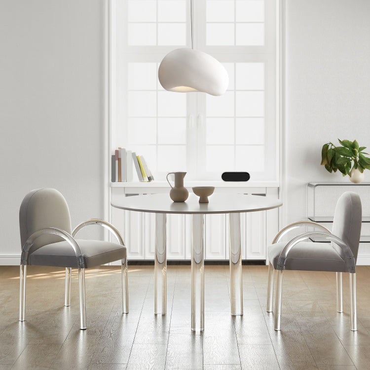 Modern Dining Set 1/2/3/4 Pcs Acrylic Frame Dining Table and Chairs