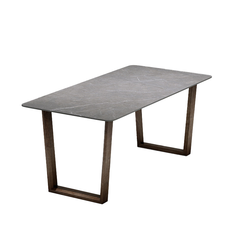 Modern 1/4/5/7 Pieces Dining Furniture Stone Rectangle Dining Chairs Set in Gray