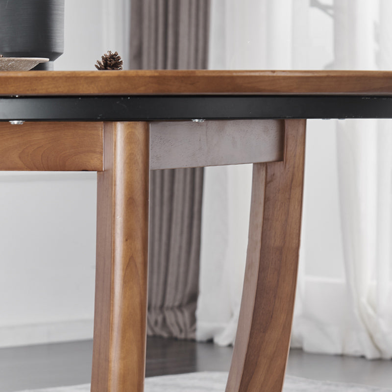 Modern Dining Set 1/4/5/7 Pcs Round Solid Wood Dining Table and Armless Chairs