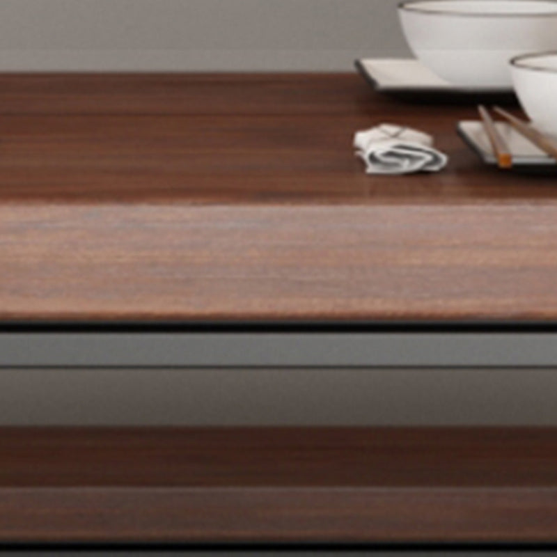 Contemporary 1/3 Pieces Furniture Rectangle Solid Wood Dining Table Set in Brown