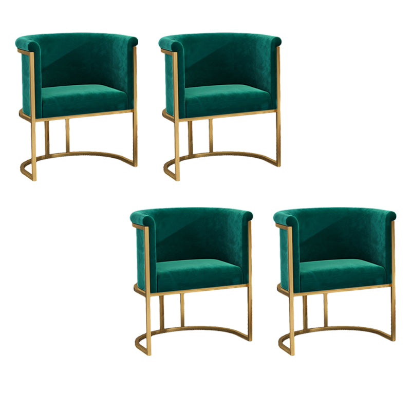 Upholstered Arm Chair Velvet Gold Base Dining Chair for Dining Room