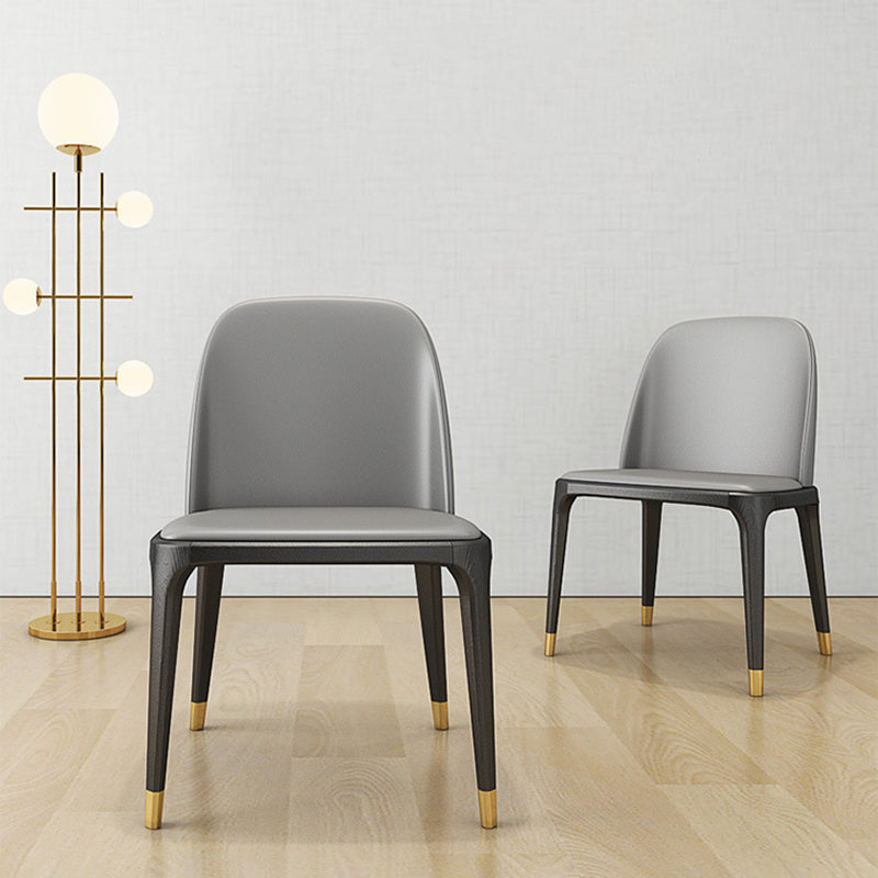 Industrial Dining Accent Chair Upholstered Indoor Chair in Gray