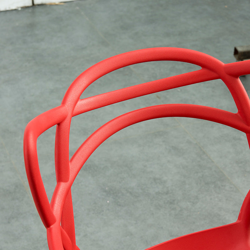 Open Back Dining Arm Chair Modern Indoor-Outdoor Plastic Chair