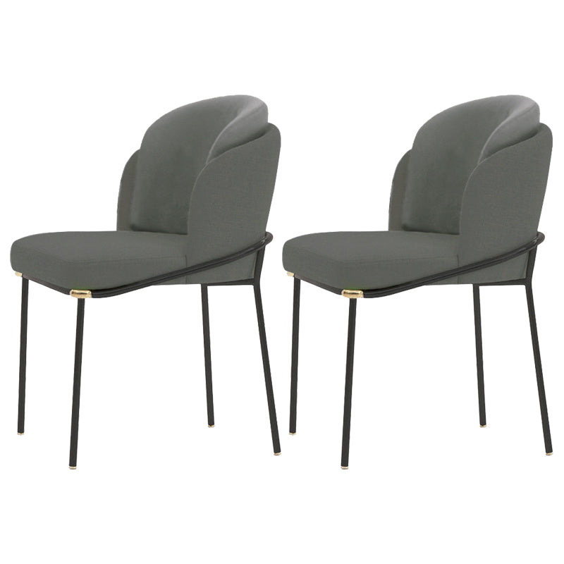 Glam Parsons Side Chair Linen Indoor Dining Chair for Living Room