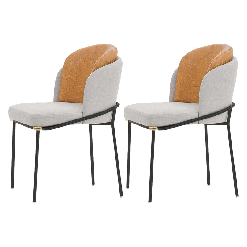 Glam Parsons Side Chair Linen Indoor Dining Chair for Living Room