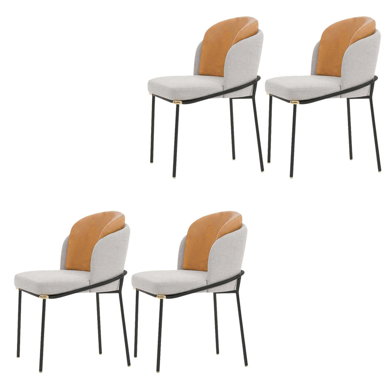 Glam Parsons Side Chair Linen Indoor Dining Chair for Living Room