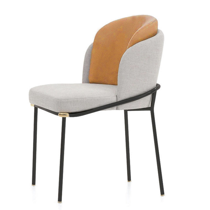 Glam Parsons Side Chair Linen Indoor Dining Chair for Living Room