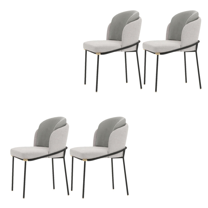 Glam Parsons Side Chair Linen Indoor Dining Chair for Living Room