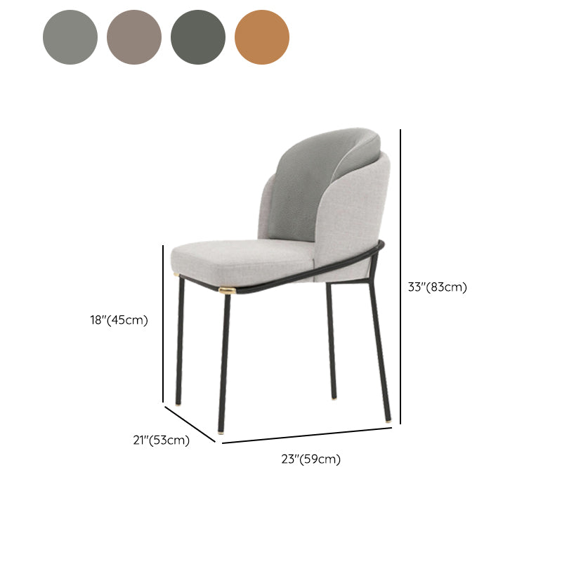 Glam Parsons Side Chair Linen Indoor Dining Chair for Living Room