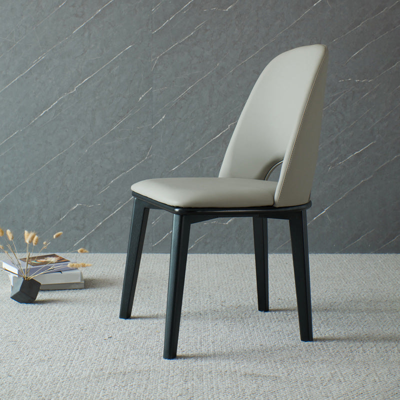 Industrial Home Indoor Chair Solid Wood Legs Dining Armless Chair