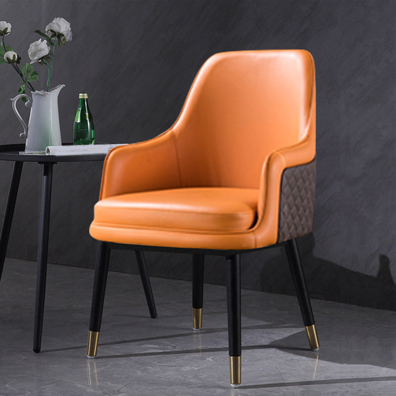 Leather Arm Chair Glam Style Indoor Dining Chair for Dining Room