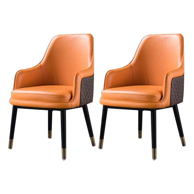 Leather Arm Chair Glam Style Indoor Dining Chair for Dining Room