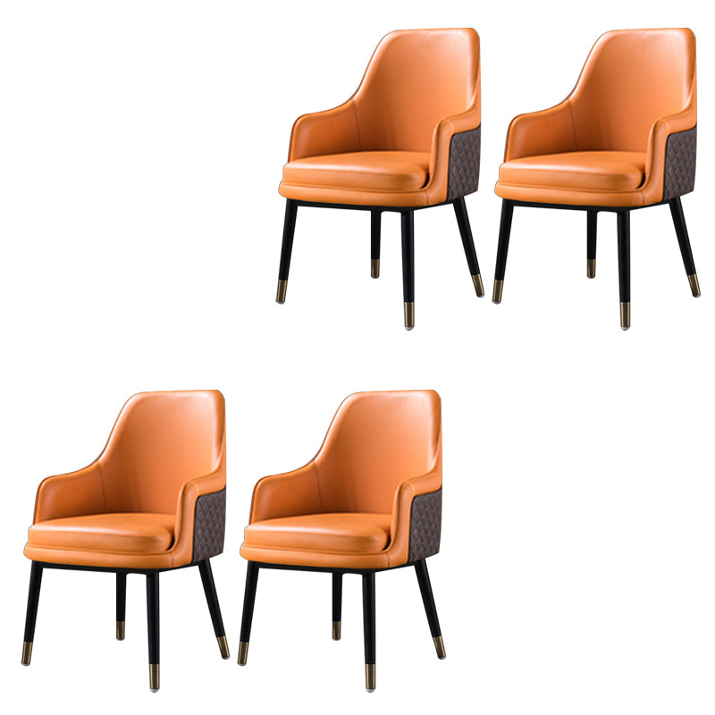 Leather Arm Chair Glam Style Indoor Dining Chair for Dining Room