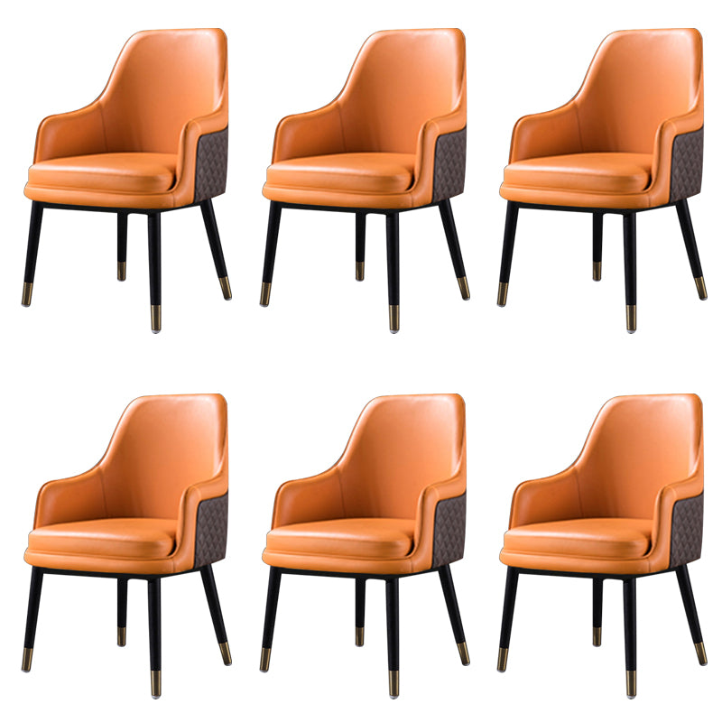 Leather Arm Chair Glam Style Indoor Dining Chair for Dining Room