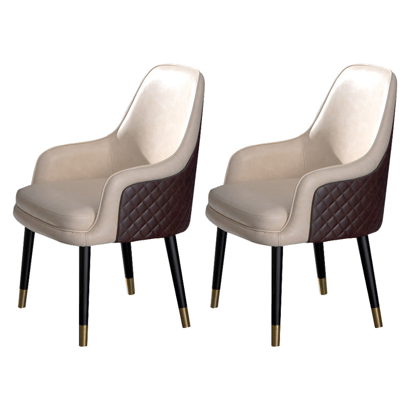 Leather Arm Chair Glam Style Indoor Dining Chair for Dining Room