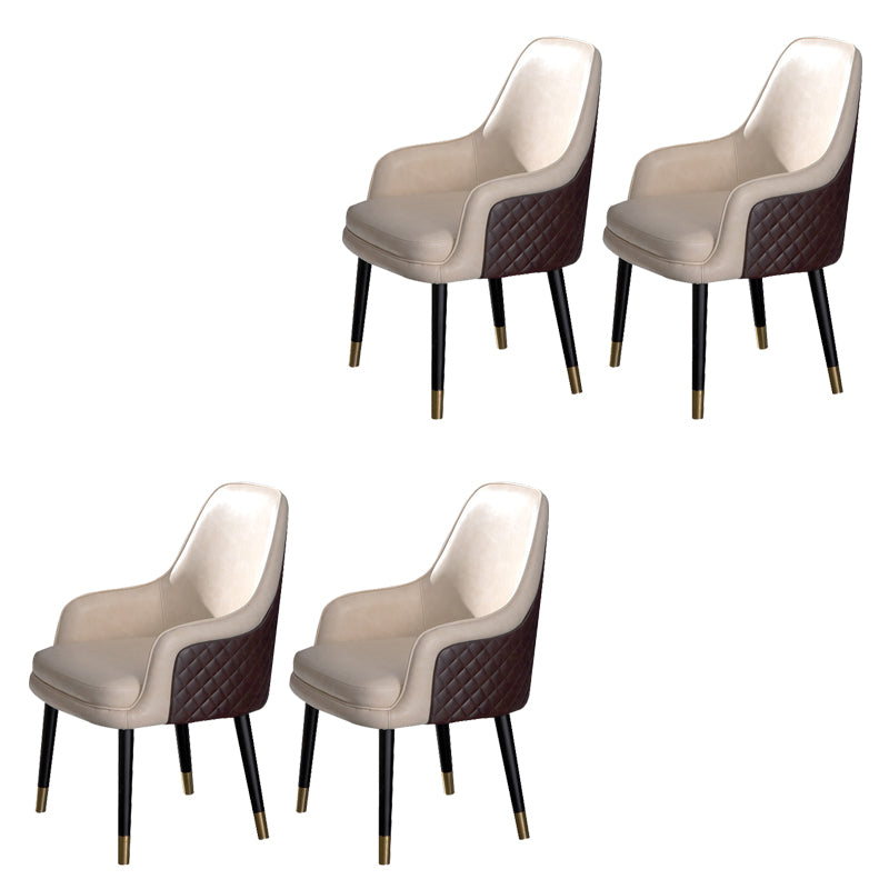 Leather Arm Chair Glam Style Indoor Dining Chair for Dining Room