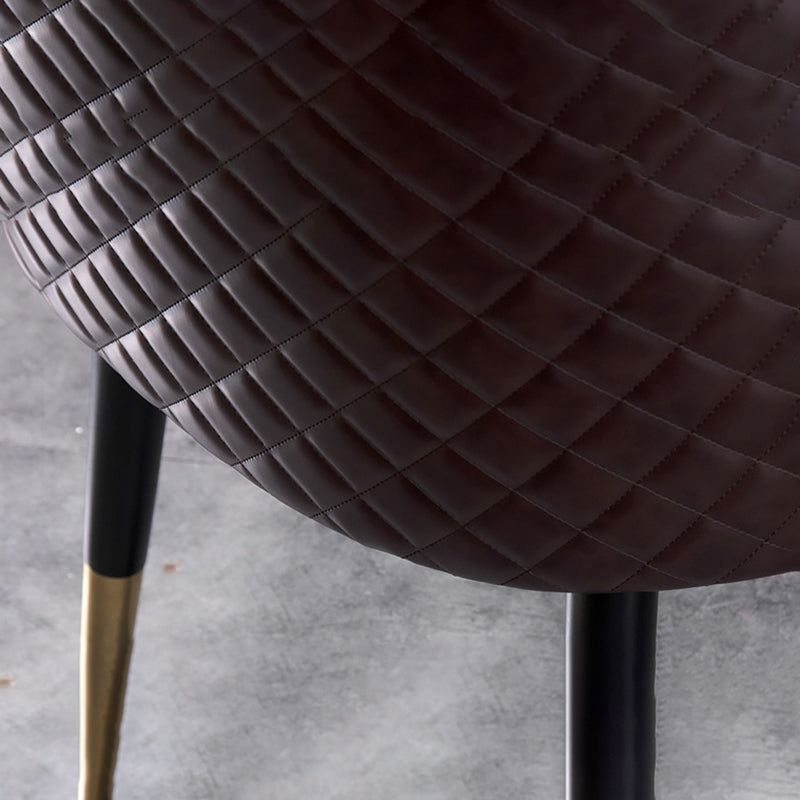 Leather Arm Chair Glam Style Indoor Dining Chair for Dining Room