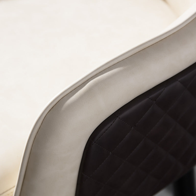 Leather Arm Chair Glam Style Indoor Dining Chair for Dining Room