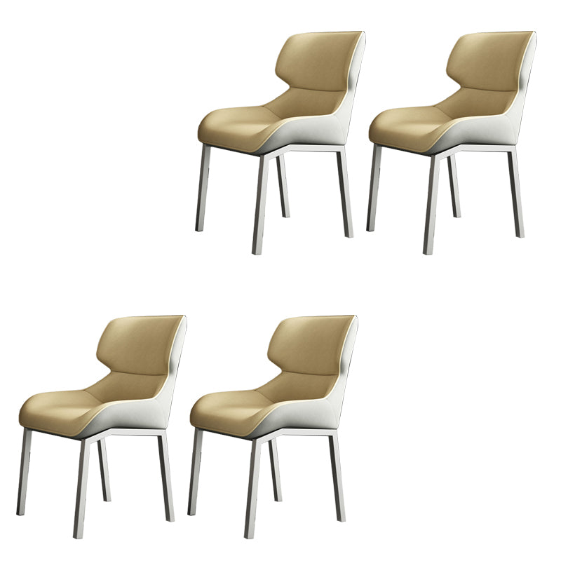 Glam Style Parsons Side Chair Metal Base Indoor Dining Chair