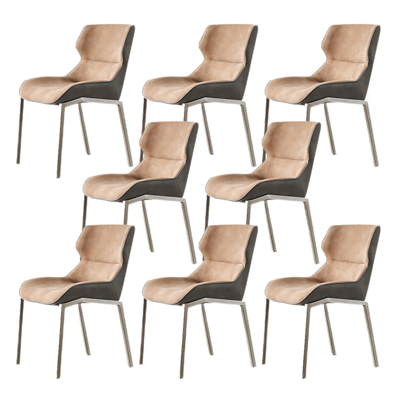 Glam Style Parsons Side Chair Metal Base Indoor Dining Chair