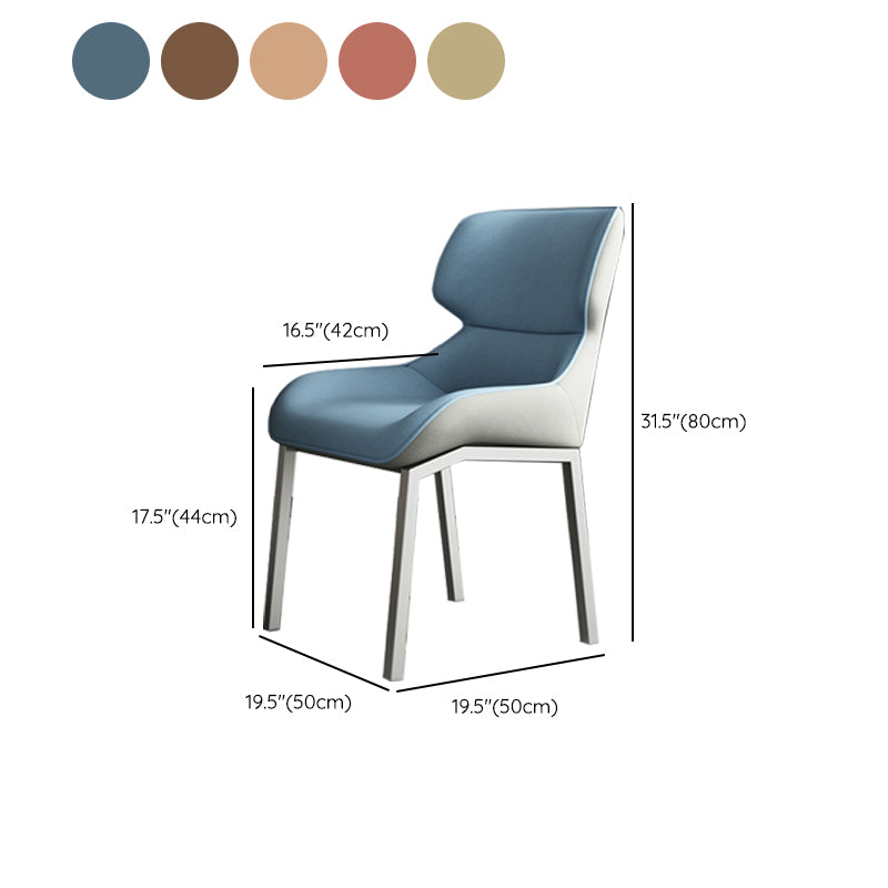 Glam Style Parsons Side Chair Metal Base Indoor Dining Chair