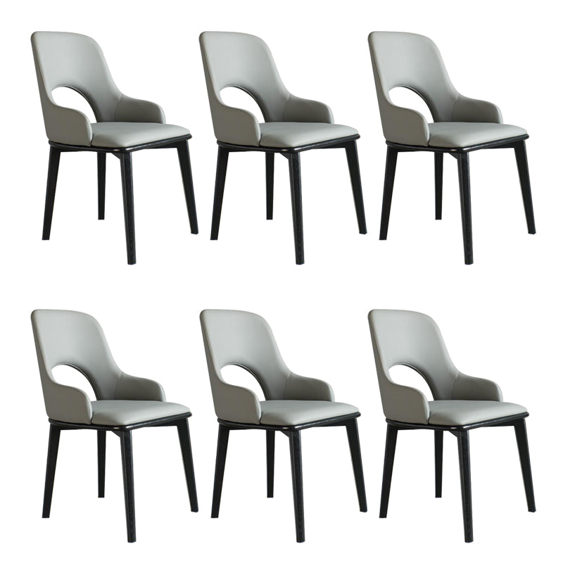 Open Back Home Dining Chair Wooden legs Arm Chair with Upholstered