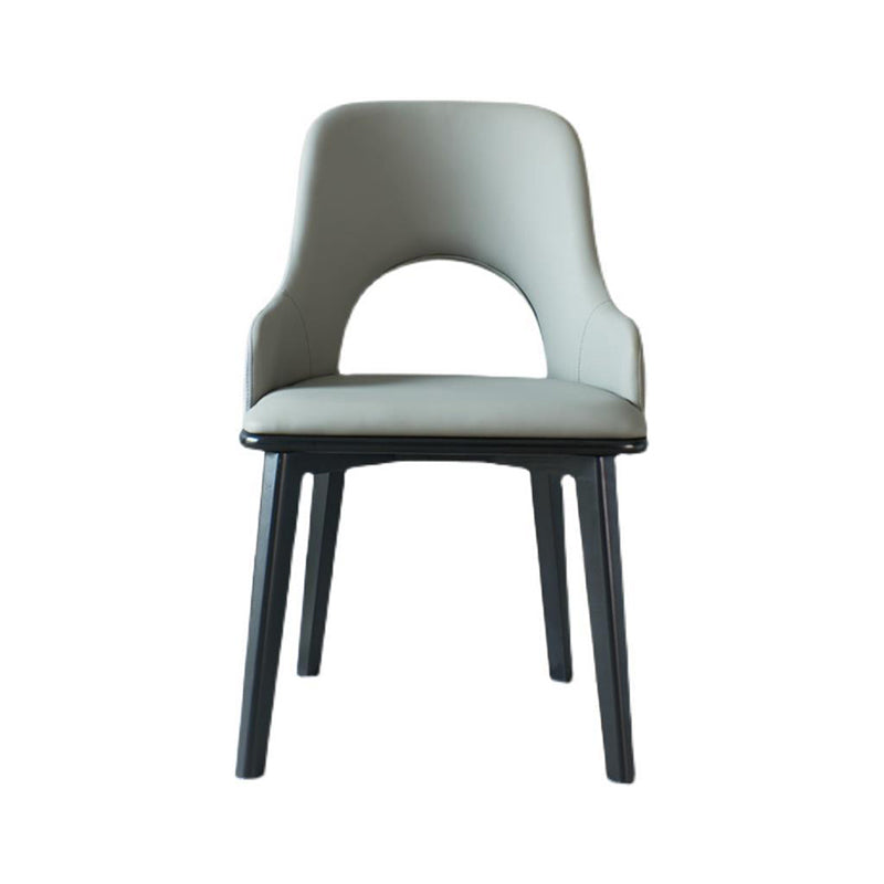 Open Back Home Dining Chair Wooden legs Arm Chair with Upholstered