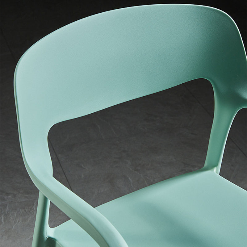 Open Back Dining Side Chair Dining Room Home Plastic Arm Chair
