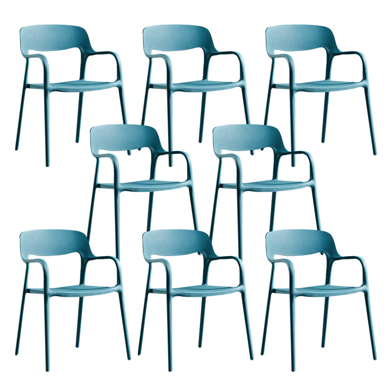 Open Back Dining Side Chair Dining Room Home Plastic Arm Chair