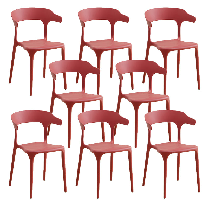 Glam Indoor-Outdoor Chair Stacking Dining Armless Side Chair