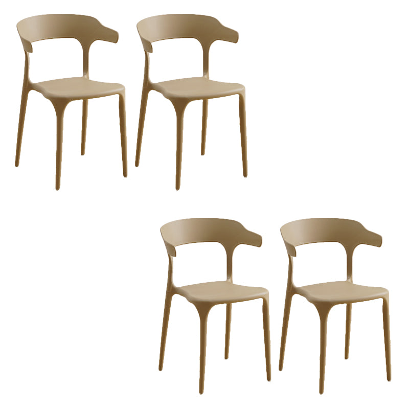 Glam Indoor-Outdoor Chair Stacking Dining Armless Side Chair