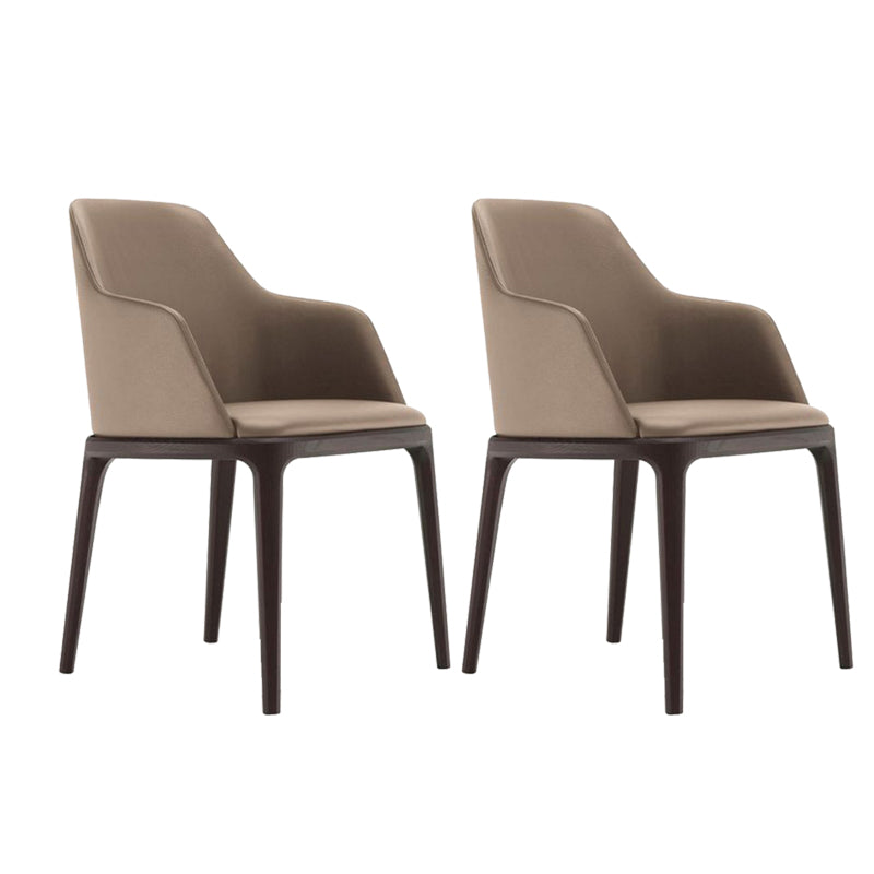 Industrial Solid Wood Dining Chair Faux Leather Side Chair with Upholstered