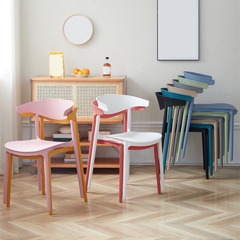 Dining Room Kitchen Dining Chair Open Back Plastic Side Chair