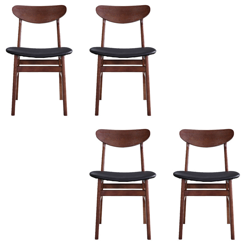 Modern Solid Wood Dining Chair Indoor-Outdoor Open Back Side Chair