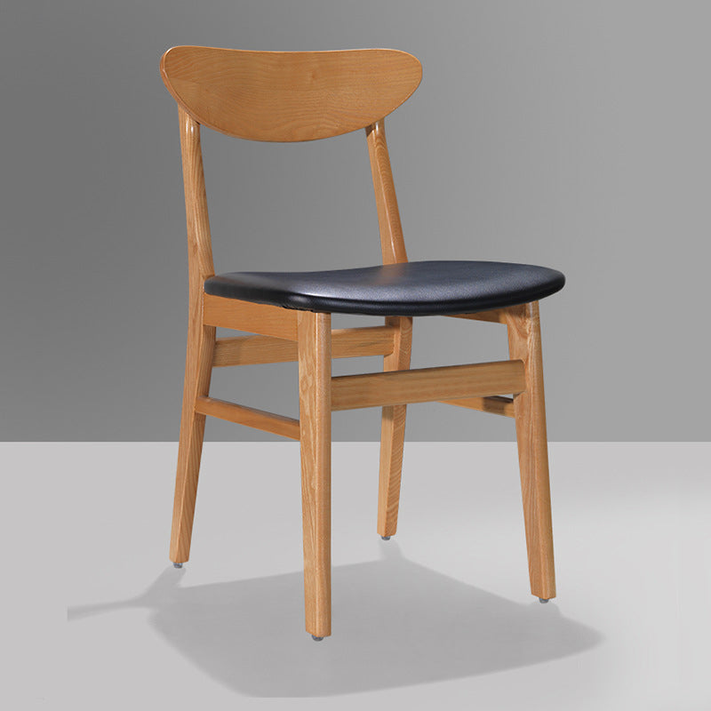 Modern Solid Wood Dining Chair Indoor-Outdoor Open Back Side Chair