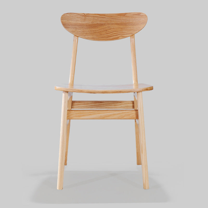 Modern Solid Wood Dining Chair Indoor-Outdoor Open Back Side Chair