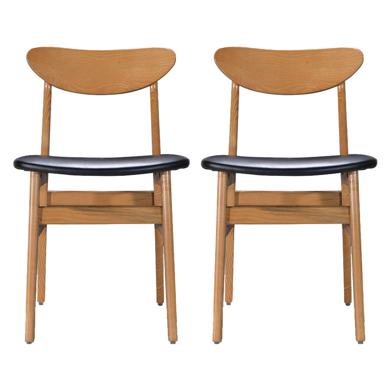 Modern Solid Wood Dining Chair Indoor-Outdoor Open Back Side Chair