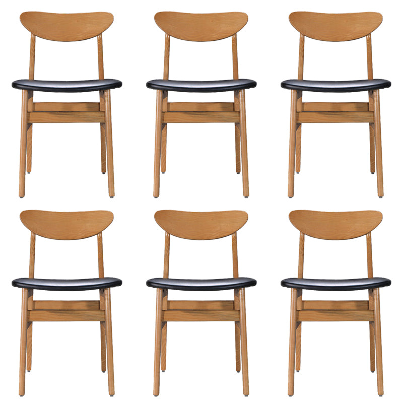 Modern Solid Wood Dining Chair Indoor-Outdoor Open Back Side Chair