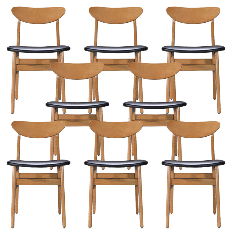 Modern Solid Wood Dining Chair Indoor-Outdoor Open Back Side Chair