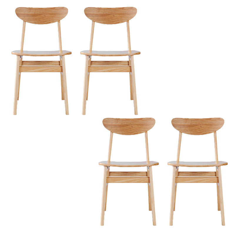 Modern Solid Wood Dining Chair Indoor-Outdoor Open Back Side Chair