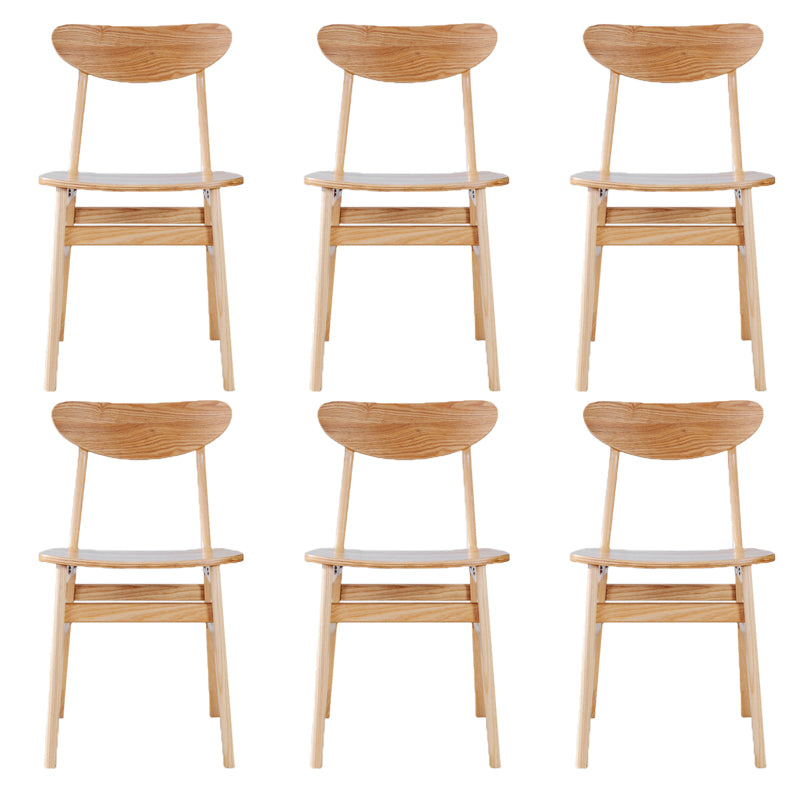 Modern Solid Wood Dining Chair Indoor-Outdoor Open Back Side Chair