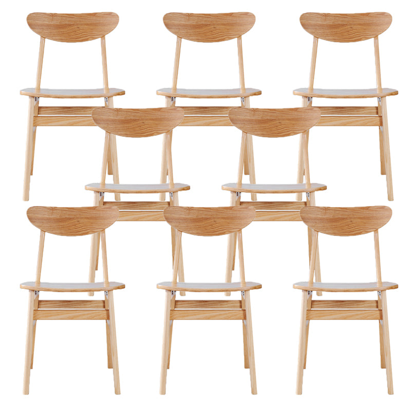 Modern Solid Wood Dining Chair Indoor-Outdoor Open Back Side Chair