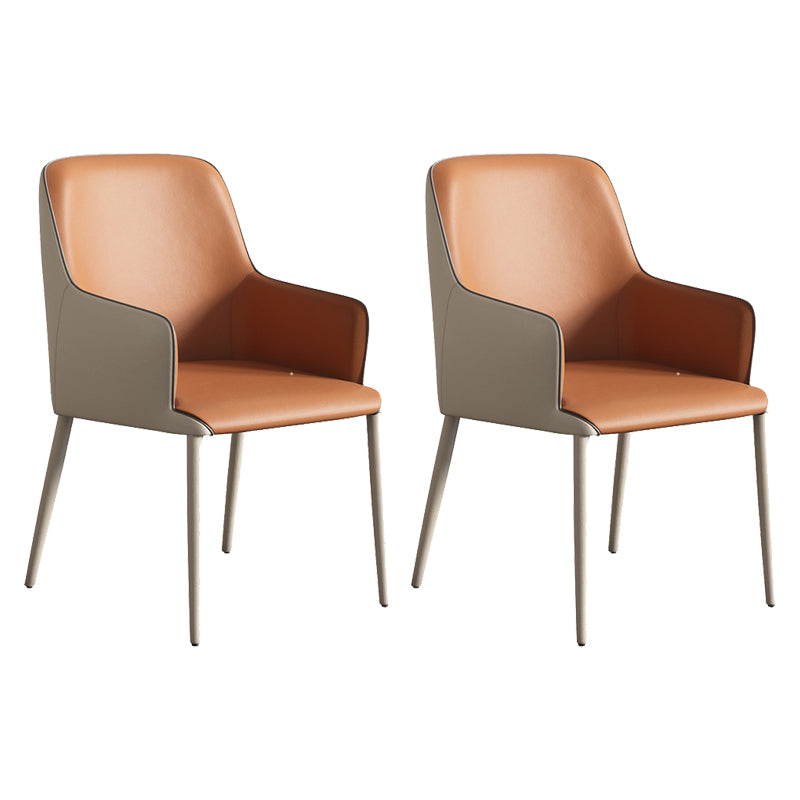 Contemporary PU Leather Dining Chairs Indoor Arm Chair with Upholstered
