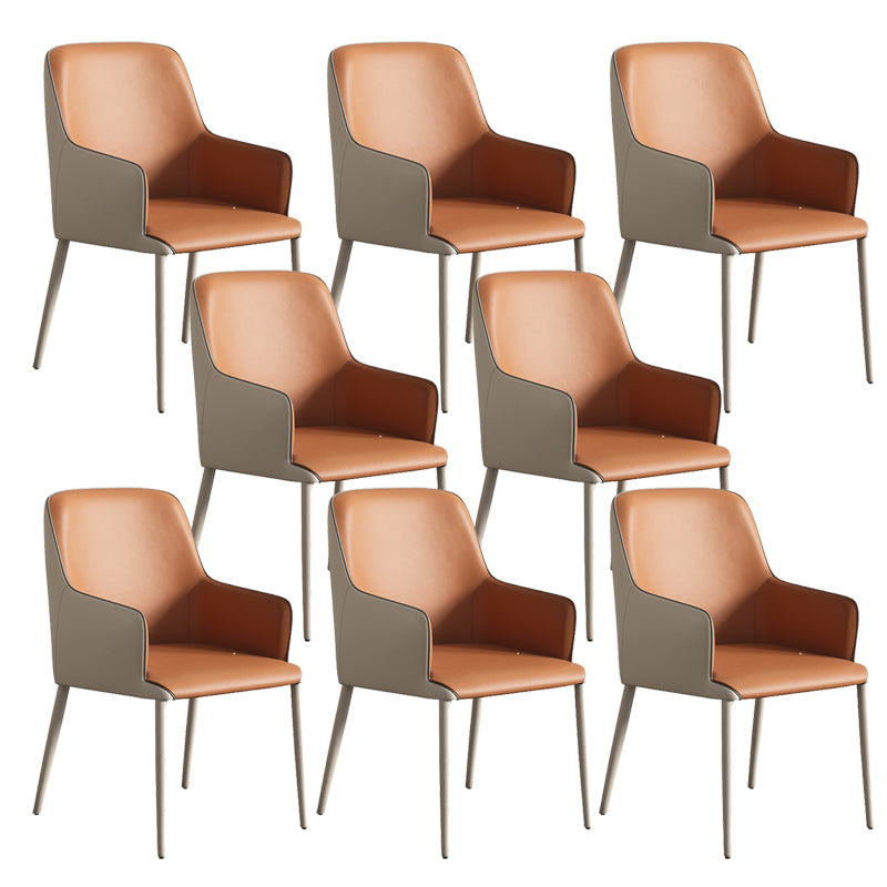 Contemporary PU Leather Dining Chairs Indoor Arm Chair with Upholstered
