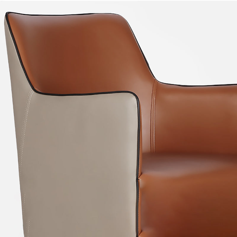 Contemporary PU Leather Dining Chairs Indoor Arm Chair with Upholstered
