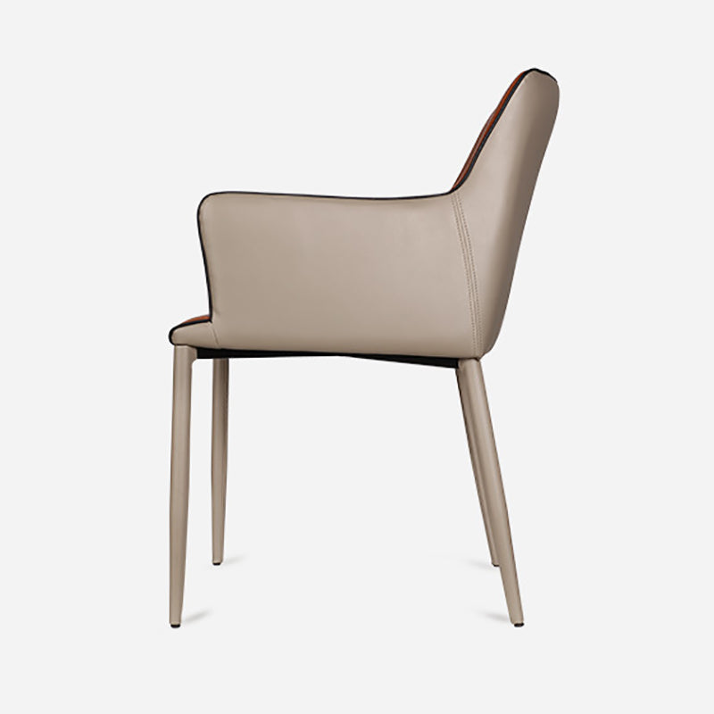 Contemporary PU Leather Dining Chairs Indoor Arm Chair with Upholstered