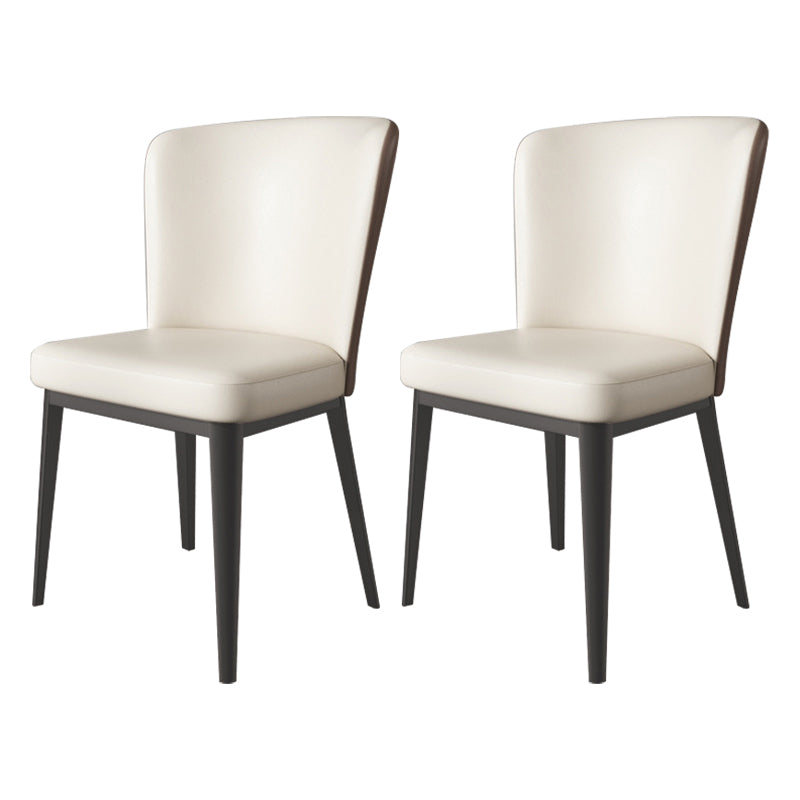 Upholstered Armless Dining Side Chair Wingback Chair in Beige