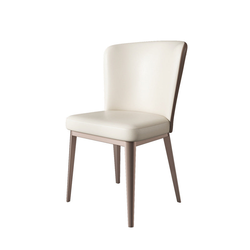 Upholstered Armless Dining Side Chair Wingback Chair in Beige
