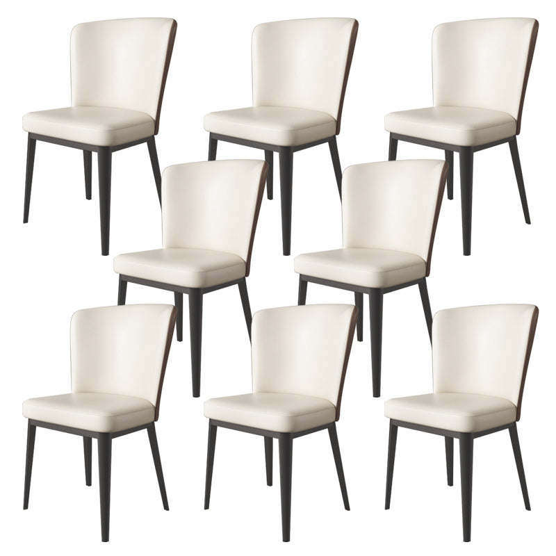 Upholstered Armless Dining Side Chair Wingback Chair in Beige